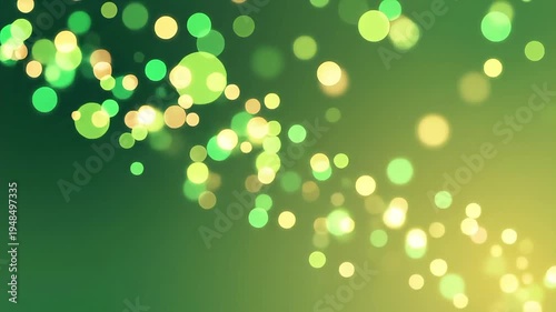 Wallpaper Mural Glowing green and gold bokeh lights scatter across a dark green background. Torontodigital.ca