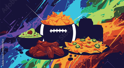 Vibrant Mexican Fiesta Food and Football.