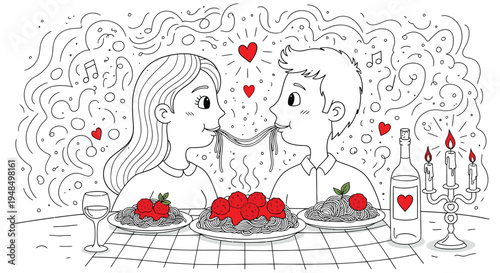 Romantic Couple Sharing a Meal Together.