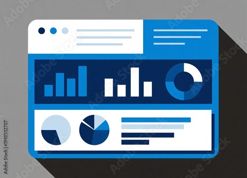 Modern Digital Dashboard Design with Graphs and Data Visuals