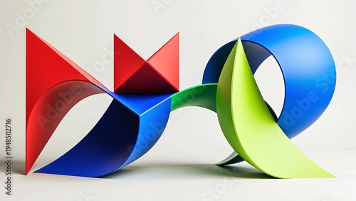 Abstract Colorful Geometric Shapes in Dynamic Arrangement