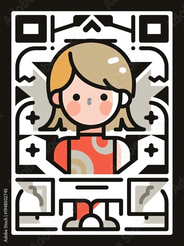 Colorful Abstract Illustration of a Cute Cartoon Character Design