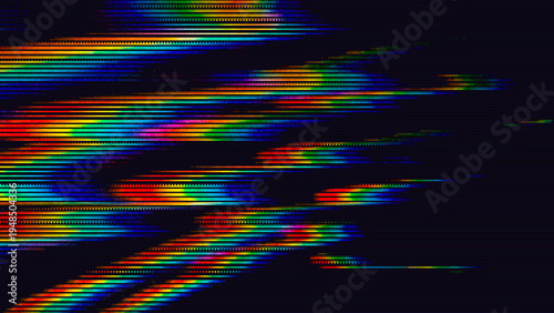 RGB VHS Glitch Effect with Horizontal Digital Distortion
