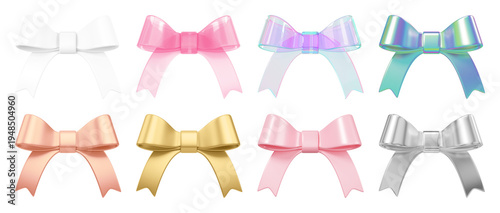 PNG Colorful decorative bows collection on transparent background