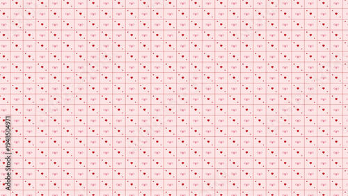 Background seamless pattern romantic hearts and bows pink red valentines day love texture repeating design wallpaper wedding invitation card wrapping paper digital scrapbook celebration feminine cute