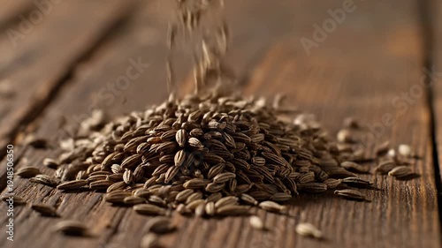 Seeds Falling on Wooden Surface - A Rustic Still Life.