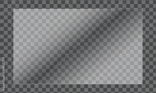 Transparent Glass Rectangle: A clear glass rectangle, captured with precision, showcases its transparency and minimalist aesthetic, allowing for versatile visual applications and design integrations.