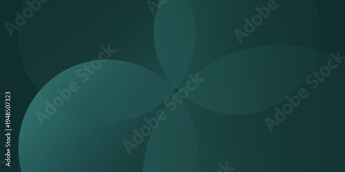 A dark green background with smooth, overlapping circles. The background is green with a gradient texture, creating a modern, abstract style. Minimal abstract circles vector gradient background