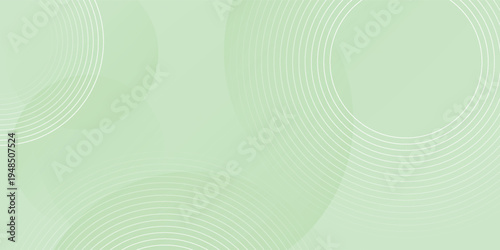Minimalist soft Abstract Background in Gradient green and white Tones with Circles. Circle effect style geometric, abstract background.
