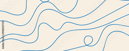 Abstract wavy linear background. Vector illustration of outline random chaotic lines. Creative background with quirky waves