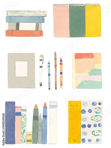 Colorful stationery and office supplies.