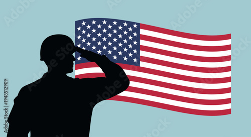 Soldier salutes flag on Day of the Veterans