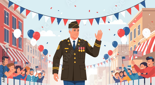 Maret k3pgbh honors Day of the Veterans with festive parade