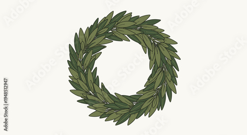 Laurel wreath honors on Day of the Veterans with lush green leaves