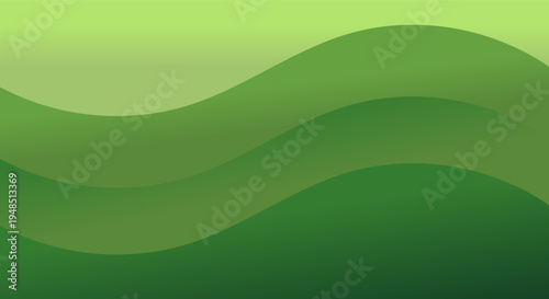 Abstract flowing green waves create a serene and organic background design