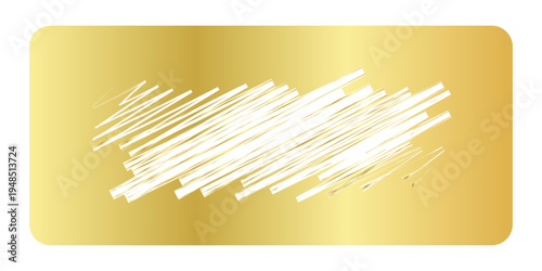 Vector artGolden scratch card surface with scraped texture. Shiny metallic scratchcard, lotto winner, money prize or sale coupon template isolated on white background.