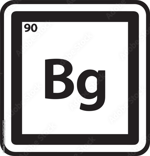 Periodic Table Element Bg Icon 2D Flat Design Isolated White Background Science