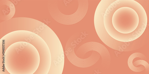 Geometric gradient background of calming coral colored circle shape. Calming coral color theme. Presentation background design.