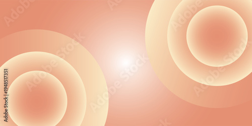 Geometric gradient background of calming coral colored circle shape. Calming coral color theme. Presentation background design.