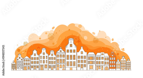 Cityscape with Old Buildings Architecture.