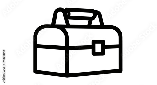 A simple line drawing of a briefcase with handle