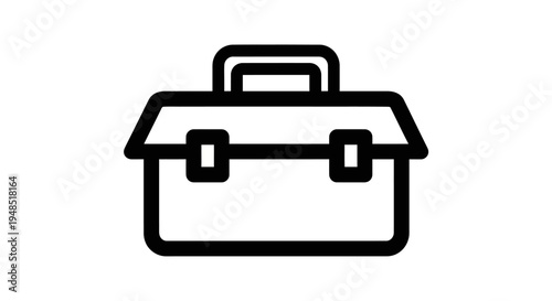 A simple black line icon of a closed briefcase