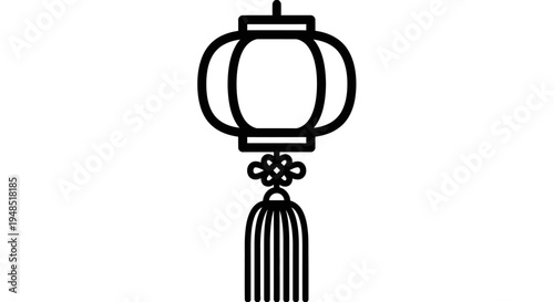 Elegant black lantern with tassel