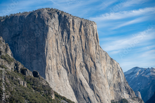 mountain landscape with blue sky in yosemite