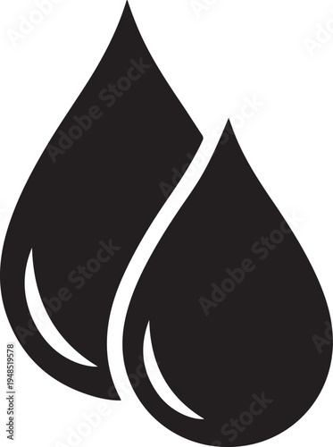 Black Water Droplet Icons Minimalist Liquid Symbol Vector