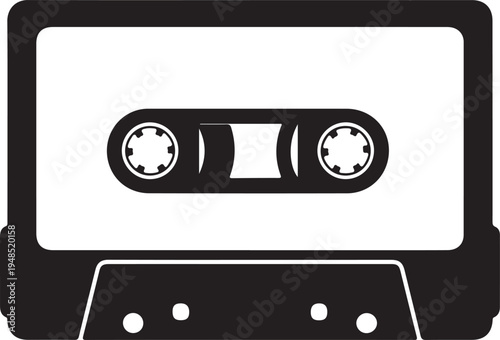 Retro Cassette Tape Vector Icon - Vintage Audio Music Symbol