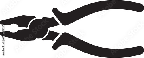 Pliers Icon Silhouette Isolated on White Background