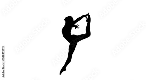 Silhouette of a dancing woman figure.