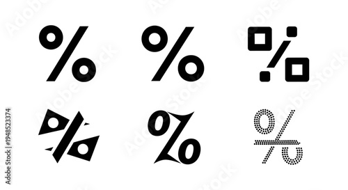Creative Percentage Signs Collection: Modern & Stylized Symbols