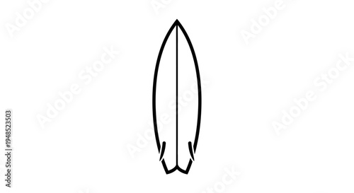 Black surfboard outline on white background.