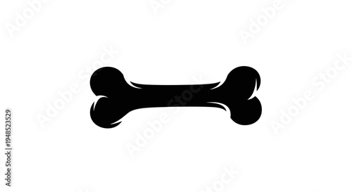 Black Bone Icon Isolated On White.