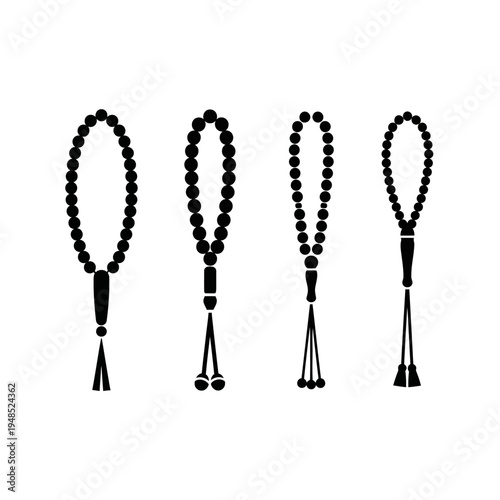 Islamic Prayer Beads Tasbih Collection Silhouette