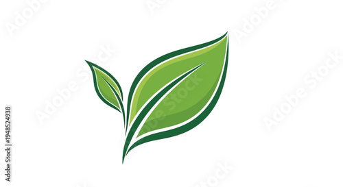 Green leaf symbol for nature and growth