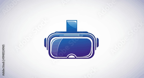 Modern blue virtual reality headset icon for immersive digital experience.
