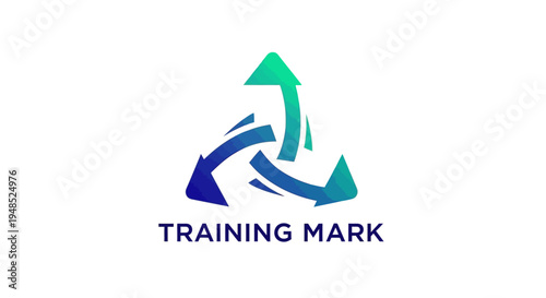 Abstract cyclic arrow logo design with gradient colors