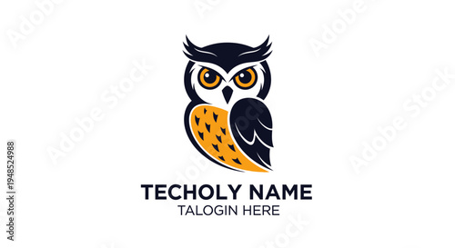 Stylized wise owl logo design on a white background
