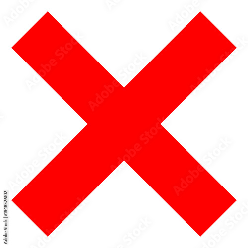 Red Cross Sign. Red Cross Mark, No, Delete Icon. Stop Sign, Cancel Symbol.	
