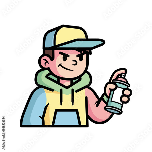 Graffiti Artist with Spray Can