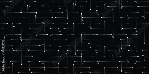 Abstract dark background with connecting white dots and lines, representing technology and network, Artificial Intelligence, Science Fiction