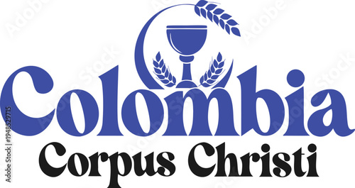 Colombia corpus christi religious with chalice and wheat