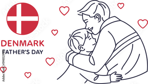 Denmark fathers day concept with father child hug father's day