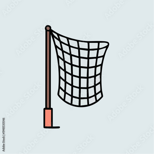 Volleyball net on a pole.