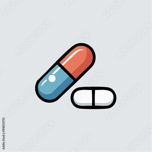 Colorful illustration of medical pills.