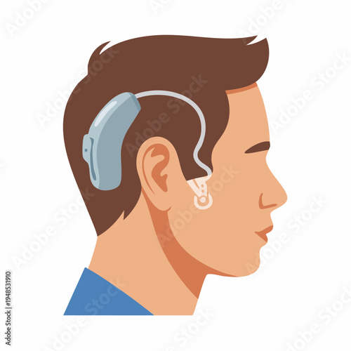 Hearing aid device for deaf people.