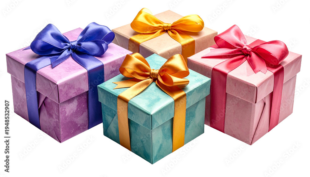 Fototapeta premium Bunte Geschenke, freigestellt
