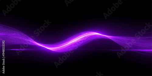 Abstract blue background with glowing lines creates a digital wave design featuring light motion and energy rays against a dark space backdrop for a cinematic wallpaper effect